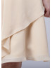 Beaded Halter Neck Champagne Chiffon Short Bridesmaid Dress